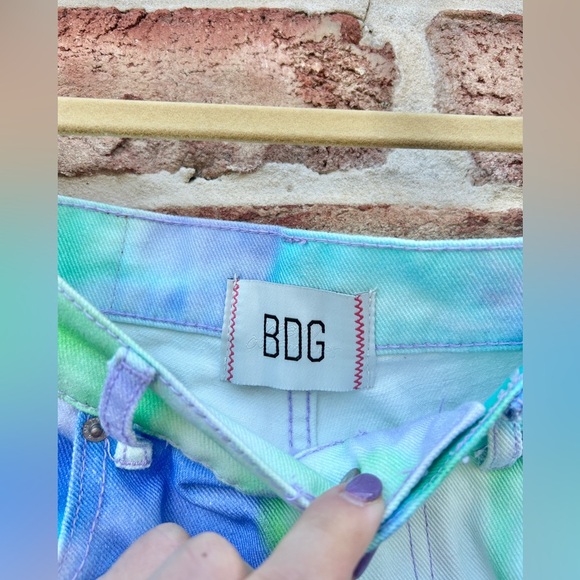 Urban Outfitters BDG Multi Floral Botanical Tie Dye High Waisted Cowboy Jeans - Picture 5 of 11